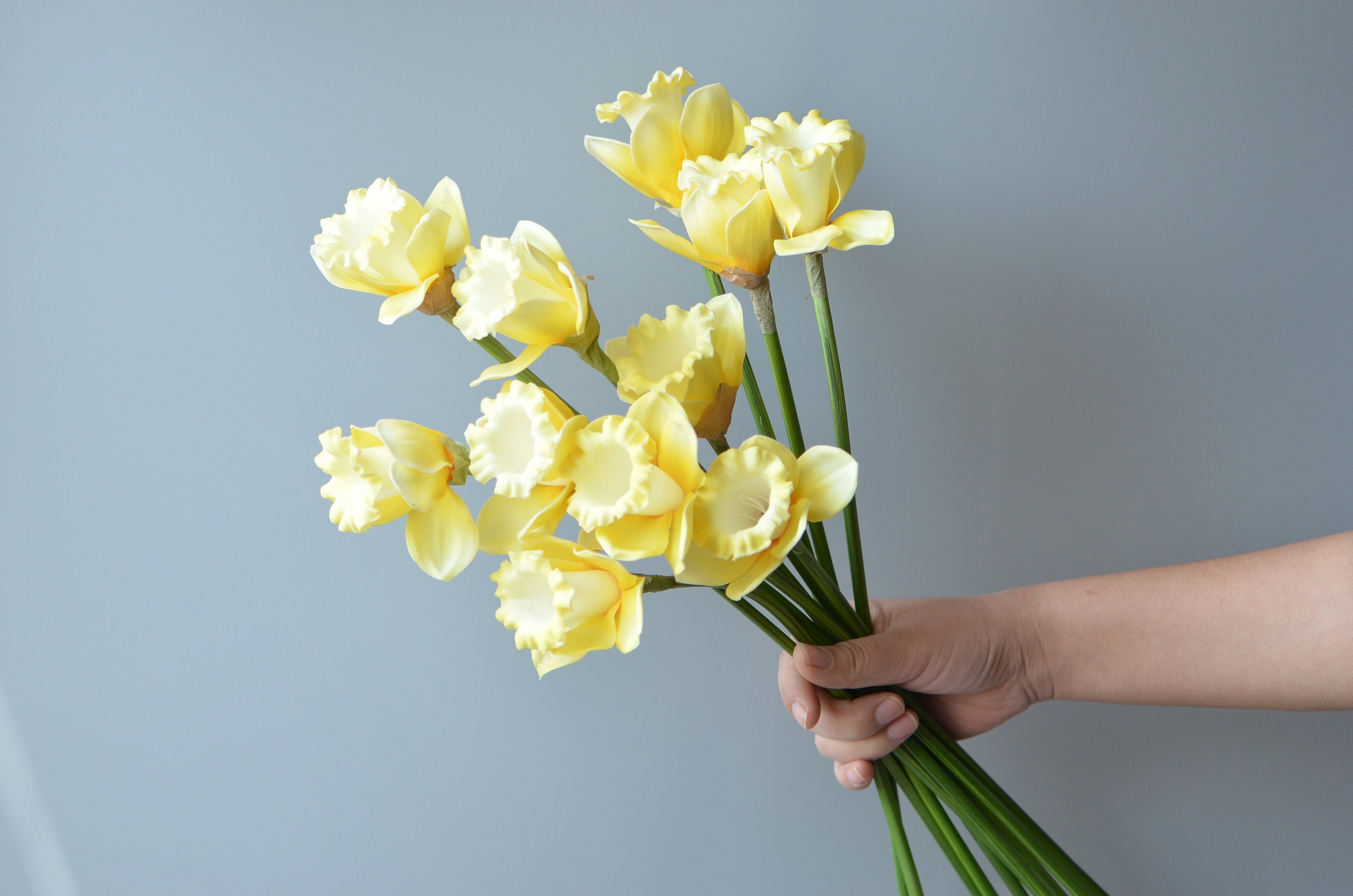 Yellow Daffodils PU Real Touch Flowers Artificial Daffodils Etsy UK