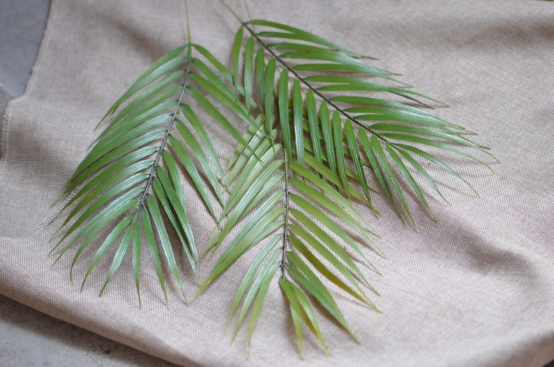 Feuille de palmier Artificielle Areca Feuilles de palmier fausses feuilles tropicales Plam Décorations Mariage Verdure image 1