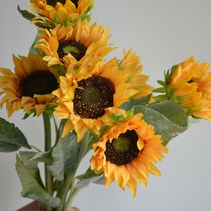 23.6 Real Touch Faux Sunflowers, Artificial Sunflowers, Fake Sunflowers Centerpieces, DIY Floral, Wedding/home Decorations imagem 4
