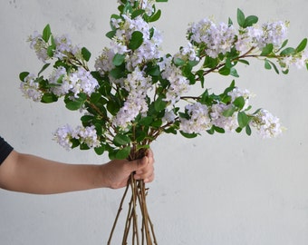 30" Light Purple Fake Lilacs Flower Branch, Faux Spring Flower Stem,| Centerpieces | Floral | Wedding/Home Decoration | Gifts