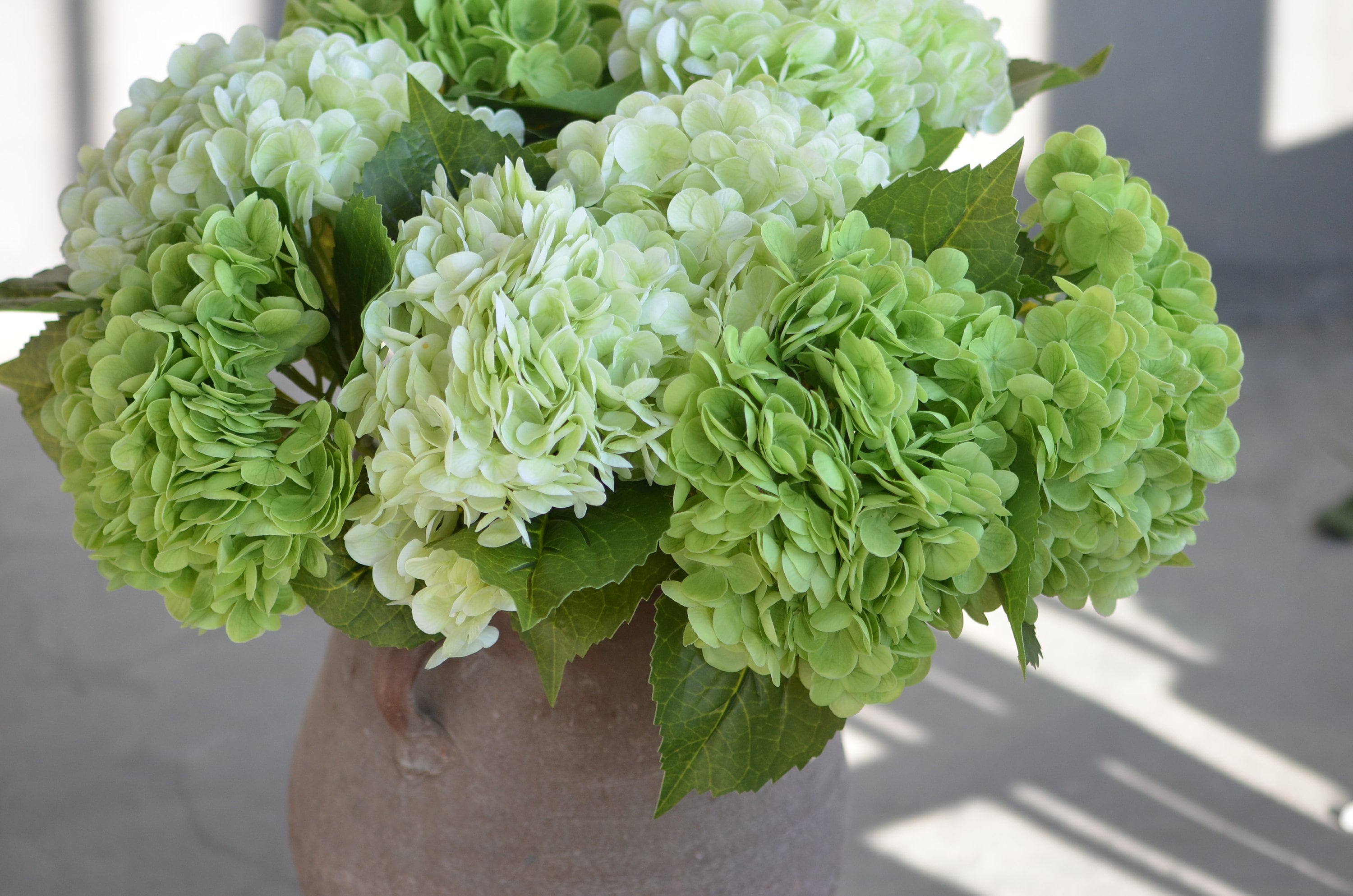 DuHouse 3 ortensie artificiali grandi, 50 cm, in lattice, realistiche al tatto, ortensie per casa, bouquet di nozze, centrotavola, feste, soggiorno