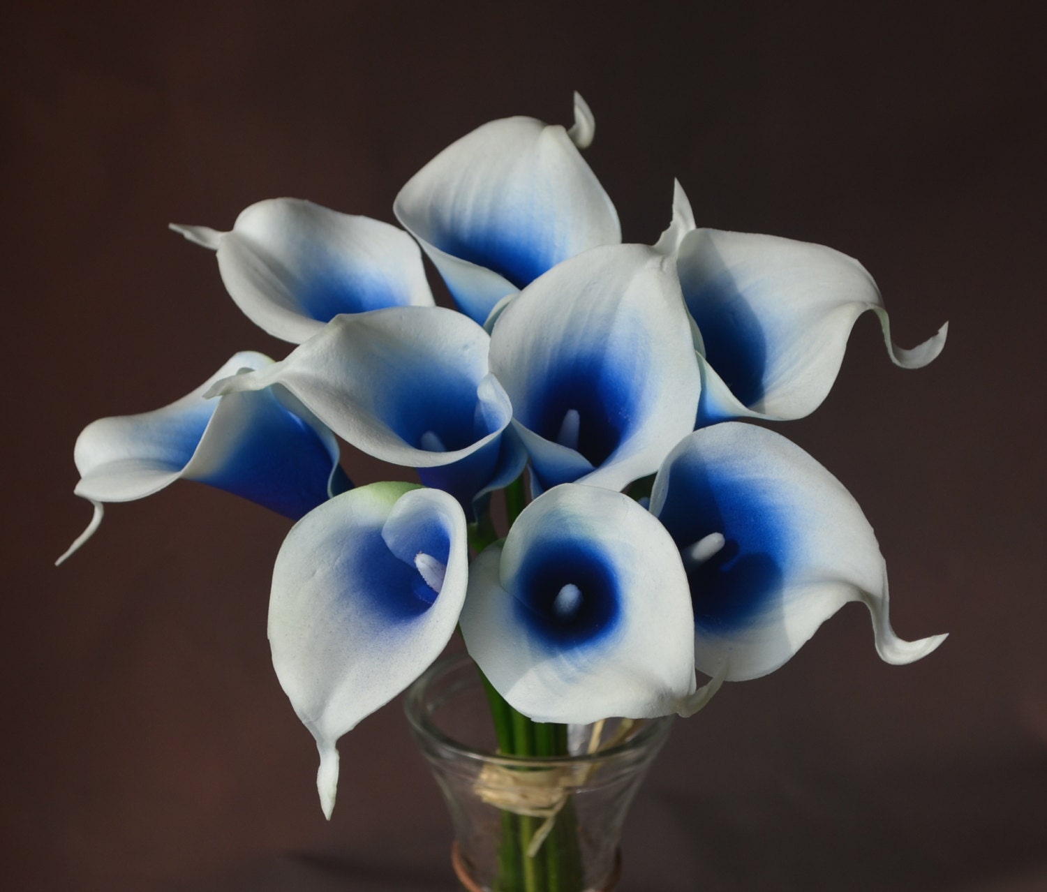 Wedding Natural Touch Royal Purple Picasso Calla Lily Silk Boutonniere