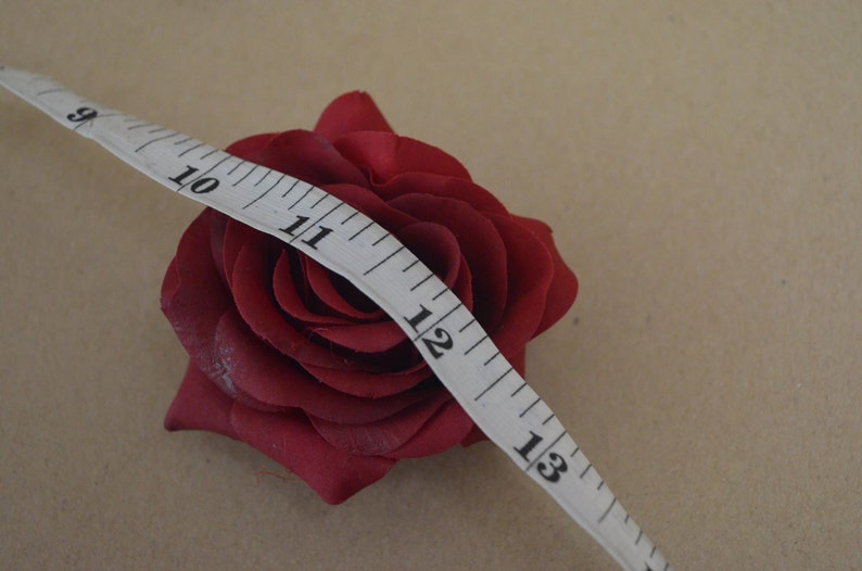 A Pair Wedding Flower Hair Clips-Real Touch Red Rose Hair Clip, Rose Hair Clips, Bridal Hair Flower, Flower Girls Hair Pin image 3