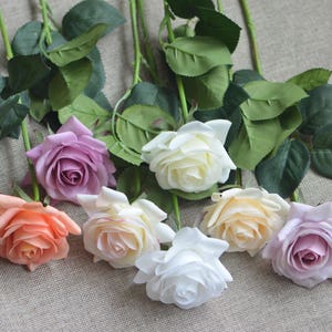 14colors-Real Touch Faux Roses, DIY Florals Supply | Wedding/Home/Kitchen Decoration | Gifts, DIY Bouquets/Centerpiece, multi colors