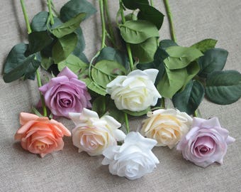 14colors-Real Touch Faux Roses, DIY Florals Supply | Wedding/Home/Kitchen Decoration | Gifts, DIY Bouquets/Centerpiece, multi colors