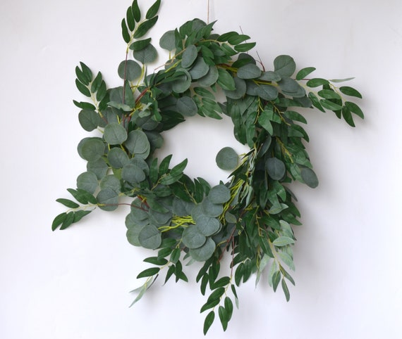 2 Reben, Eukalyptus und Weidenranken, knstliche Ranken, Vintage Greenery,  Wandblumen - Etsy sterreich