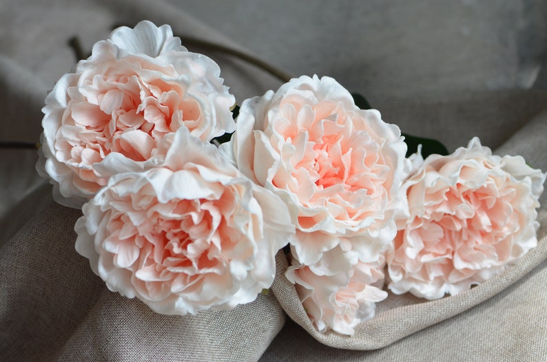 Peach Large Peonies Real Touch Peonies DIY Silk Wedding Centerpieces Wedding Bouquets