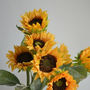 23.6 Real Touch Faux Sunflowers, Artificial Sunflowers, Fake Sunflowers Centerpieces, DIY Floral, Wedding/home Decorations imagem 5
