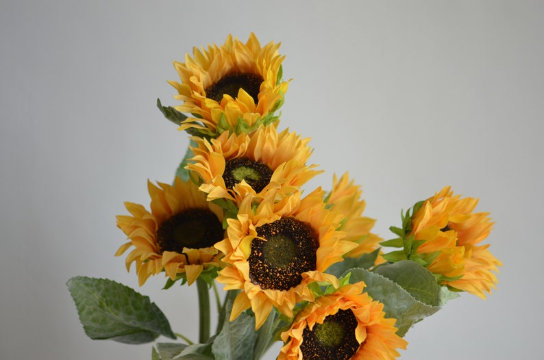 23.6 Real Touch Faux Sunflowers, Artificial Sunflowers, Fake Sunflowers Centerpieces, DIY Floral, Wedding/home Decorations imagem 5