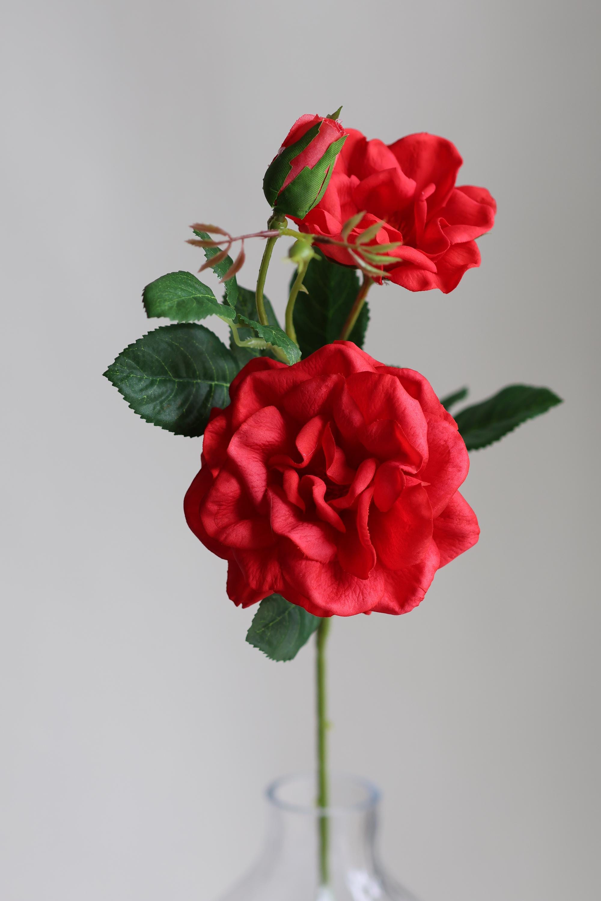 26.3" Artificial Red Garden Roses, Real Touch Faux Flowers, DIY Holiday Gifts|Wedding/home/holiday Decorations/Florals/Bouquets/Centerpieces