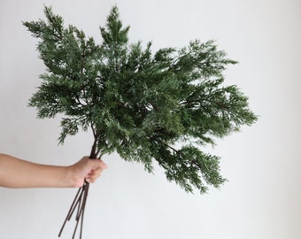30.7&quot; Natural Touch Faux Winter Cedar Branch-Green, High Quality Artificial Pine Plant, Office/Wedding/Home Decoration/Holiday Gifts for Her