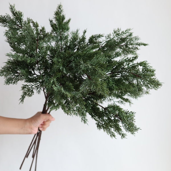 30.7" Natural Touch Faux Winter Cedar Branch-Green, High Quality Artificial Pine Plant, Office/Wedding/Home Decoration/Holiday Gifts for Her
