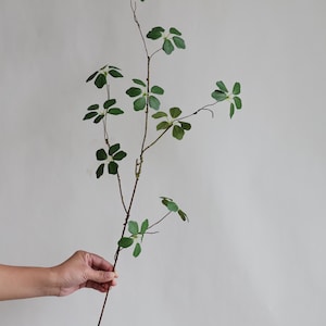 Puede incluir: Una sola rama con hojas verdes, de aproximadamente 81 cm de largo. El texto "This is one branch-32" es visible en la imagen.