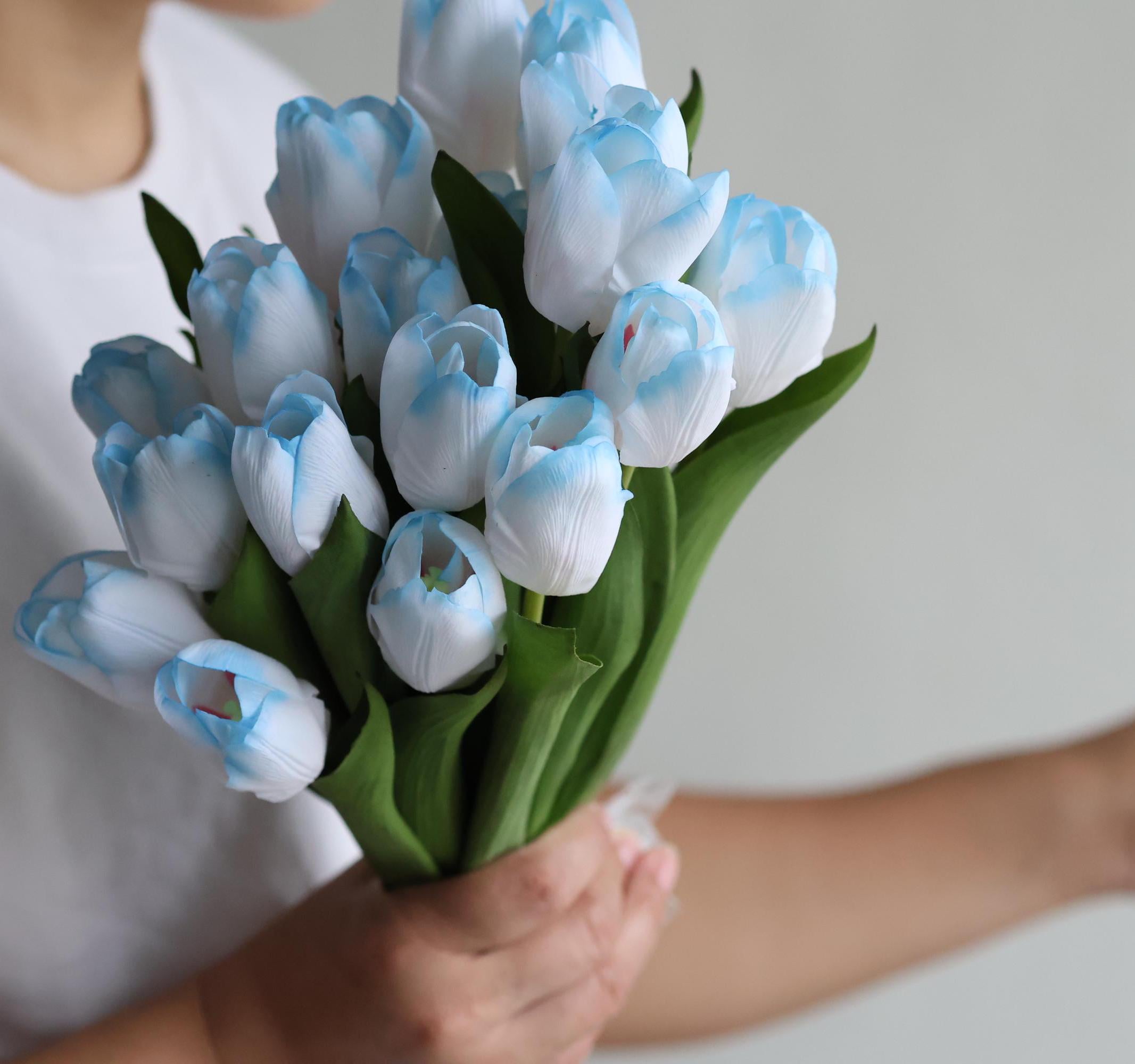 Fiori Finti, Mazzo Di 24 Tulipani Artificiali, Pianta Decorativa In Plastica L 33 5 Cm Centrotavola Rosa Relaxdays 94393990