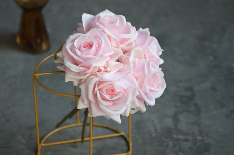 5 Stems Real Touch Rose Bundle Rose Arrangement Small Table - Etsy