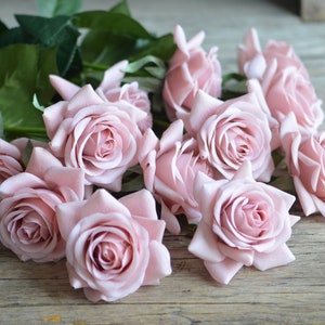 Dusty Rose Pink Real Touch Roses, Aritificial Flowers, DIY Florals Wedding/Home Decoration Gifts, DIY Bouquets/Centerpieces image 3