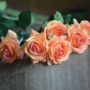 Orange Echte Seidenrosen Rosen DIY Hochzeit Sträuße Seide Brautsträuße Tischdeko