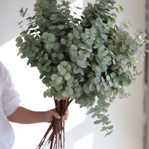 31.5" Faux Gray-green Spiral Eucalyptus Branch, Artificial Wedding Greenery, Fake Plant, Home/Kitchen Decoration, DIY Florals Centerpieces,