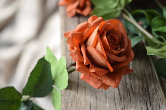 Rose artificiali color corallo da 26,3, fiori di cavolo al tatto, regali fai da te/matrimonio/casa/decorazioni per le feste/fiori/bouquet/centrotavola - Italia