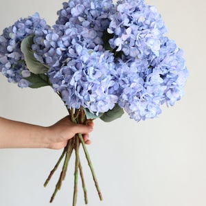 20 Blue Dried Look Hydrangeas, Fake Spring Summer Artificial Hydrangeas Branch, DIY Forals/Wedding Home Decor/DIY Bouquets, Gifts for Her image 4