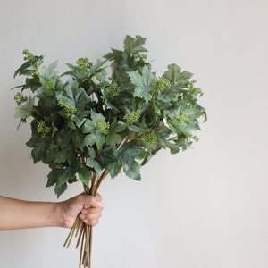 60 cm Künstliche Ahornblatt Zweig, Künstliche Pflanze, Frühling Sommer Herbst Grün, Hochzeit / Dekoration, DIY Florals Bild 4