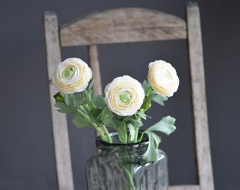 Urier Fiori artificiali di papavero, ranuncolo, fiori di seta con steli, steli di fiori finti per matrimoni, feste, giardino, esterni, interni, decorazione per tavolo (6, viola