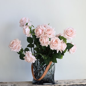 29,5&quot; Zacht Blush Roze Real Touch Rozen, Luxe Realistische Fake Rose Stengels, DIY Florals | Bruiloft/Huis/Keuken Decoratie | Geschenken, DIY Boeketten