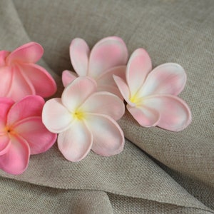 Pale Pink Plumerias Real Touch Flowers heads DIY Cake Decoration and Wedding Bouquets