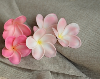Pale Pink Plumerias Real Touch Flowers heads DIY Cake Decoration and Wedding Bouquets