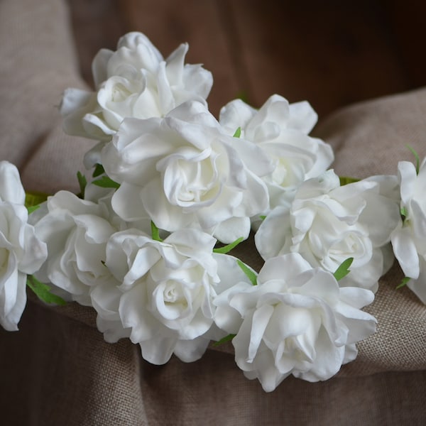 White PU Gardenias Real Touch Gardenia DIY Wedding Flowers Silk Bridal Bouquets Wedding Centerpieces