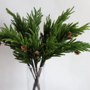 27&quot; Faux Norfolk Pine Cedar Branch, High-Quality Artificial Pine Plant, Winter Office/Wedding/Home Decoration/Holiday Gifts for Her
