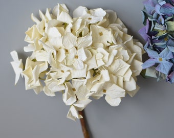 24" Dried Look Hydrangea, High Quality Artificial Flower, DIY Floral, Wedding/Occasion/Home Decoration, Gifts, White, Blue Purple