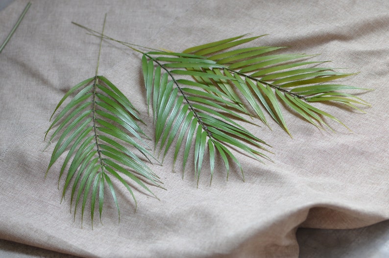 Feuille de palmier Artificielle Areca Feuilles de palmier fausses feuilles tropicales Plam Décorations Mariage Verdure image 8