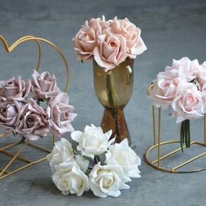 5 Stems Mulit Colors Real Touch Rose Bouquet, Artificial DIY Florals | Wedding/Home/Kitchen Decoration | Gifts, DIY Bouquets/Centerpiece