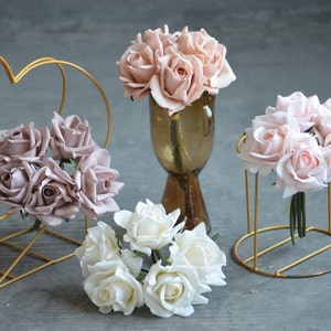 5 Stiele Mulit Farben Real Touch Rose Bouquet, künstliche DIY Florals | Hochzeit/Haus/Küchendekoration | Geschenke, DIY Blumensträuße / Herzstück