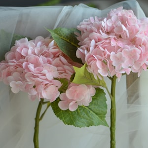 20&quot; Pink Fake Real Touch Hydrangeas, High Quality Artificial Flower | DIY Florals Supply | Wedding/Home/Kitchen Decoration | Gifts