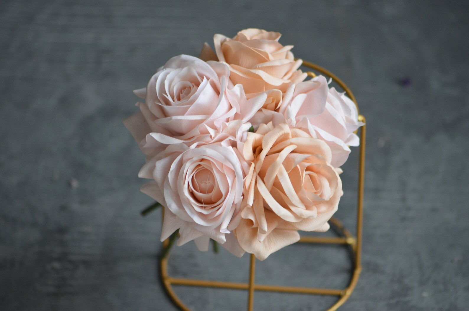 5 Stems Real Touch Rose Bundle, Rose Arrangement, Small Table ...