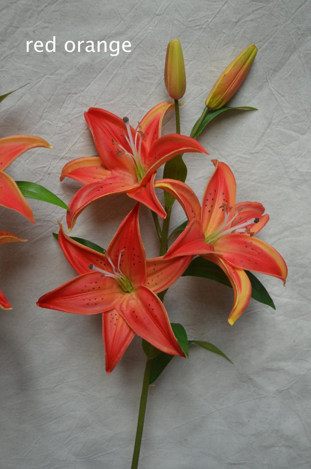 Aiinoo Bouquet di fiori artificiali di giglio tigre in lattice, realistici al tatto, per Pasqua, matrimoni, feste, casa, giardino, hotel, decorazione (rosa chiaro