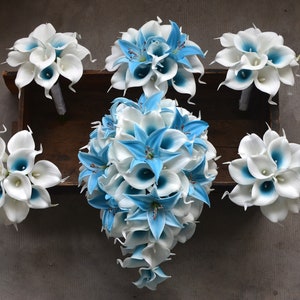 Malibu Bouquets, Real Touch Callas Lilies, Blue Tiger Lilies, Wedding ...