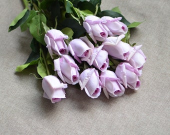 Pale Mauve Rosebuds, Real Touch Roses,  DIY Silk Bouquets,  Silk Bridal Bouquets,  Wedding Centerpieces