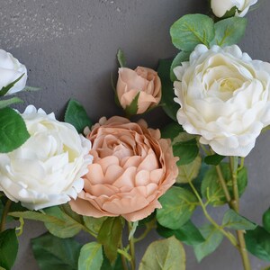 Dusty Pink Peony Rose, Rust Peach Real Touch Rose Peony, Fall Wedding ...