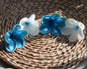 Dark Turquoise plumerias Real Touch frangipani flower heads DIY Cake Decoration
