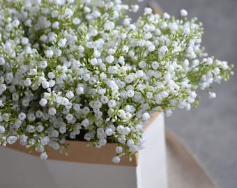 Baby&#39;s Breath Bundle, Artificial Baby&#39;s Breath, Faux White Wildflowers Bundle, DIY Wedding Bouquetes, DIY Bridesmaids Bouquets