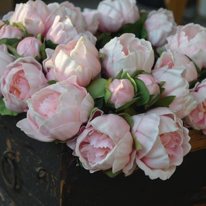 Real Touch Peony Bunch For Silk Bridal Bouquets Pink Burgundy Ivory Fuchsia DIY Wedding Bouquets Real Touch Flowers