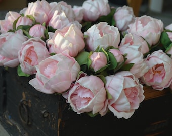 Real Touch Peony Bunch For Silk Bridal Bouquets Pink Burgundy Ivory Fuchsia DIY Wedding Bouquets Real Touch Flowers