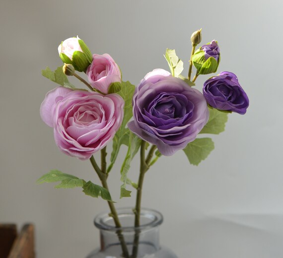 人工ラナンキュラスフラワー リアルタッチステム付き シルクラナンキュラスフラワー (10パック) (オレンジ) Artificia 並行輸入品