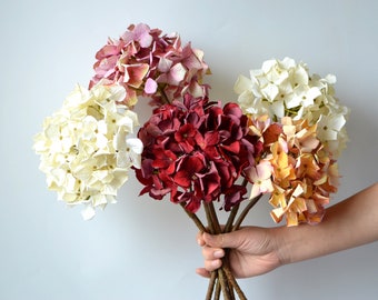 Silk Dried Hydrangeas, Artificial Hydrangeas, Vintage Centerpieces, DIY Silk Wedding Bridal Bouquets