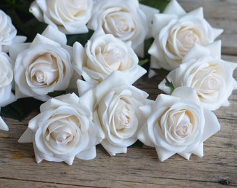 Morandi White Real Touch Roses, Aritificial Flowers, DIY Florals | Wedding/Home Decoration | Gifts, DIY Bouquets/Centerpieces