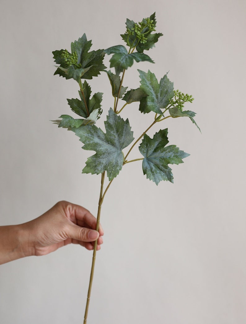 Branche de feuille d'érable artificielle de 20,5 pouces, Plante artificielle, Verdure printemps-été automne, Décoration de mariage/maison, Fleurs à faire soi-même 1 stem