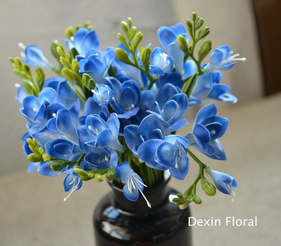 Orquídeas Fresia Azul Real Touch Flores DIY Centros de mesa - Etsy España